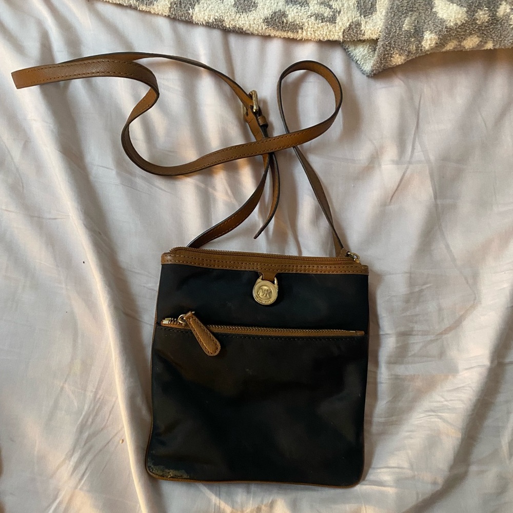 Michael Kors black nylon satchel